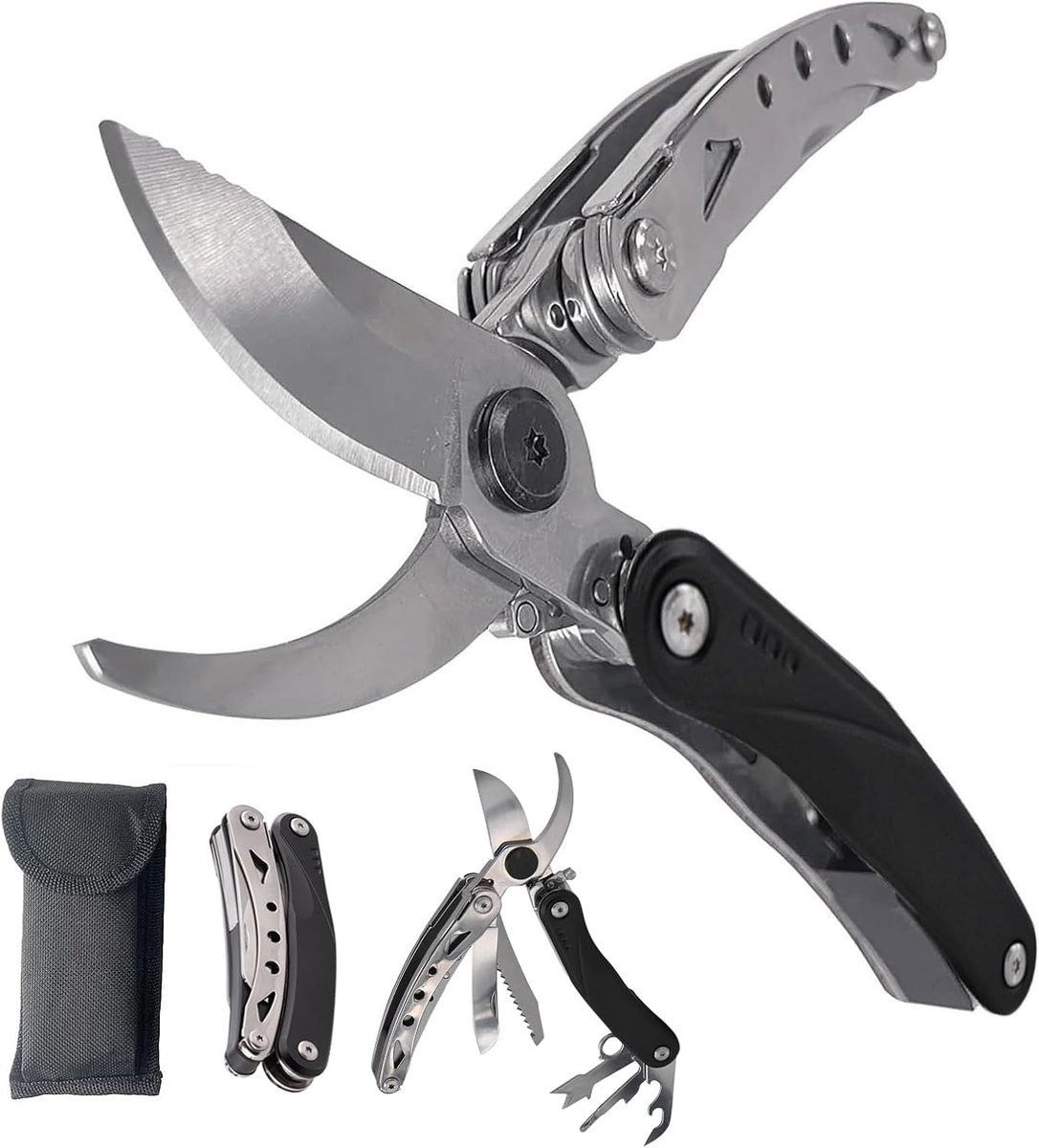Tuinschaar 7-in-1 - RVS - met lockbare bladen - ideaal voor outdoor en kamperen - ShopVlot