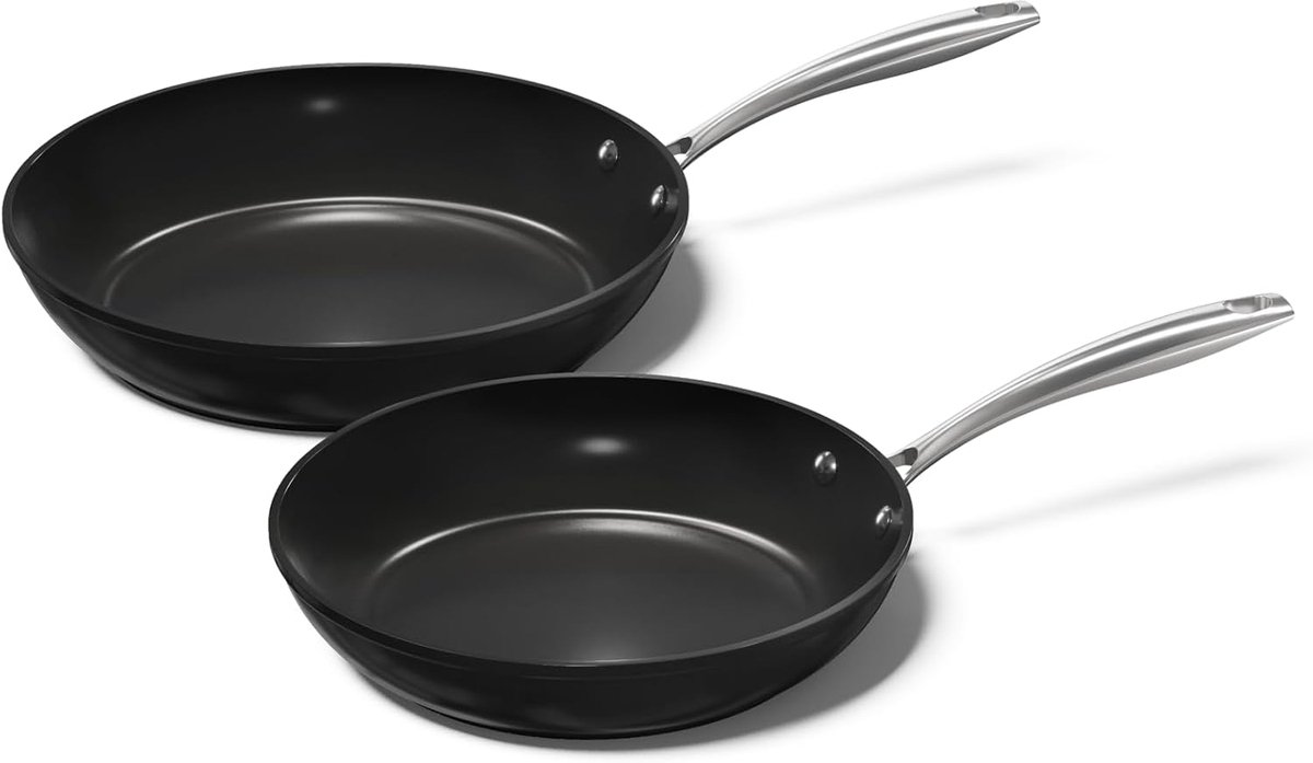 Frituurpannen set 2-delig - Aluminium - Keramische coating - Geschikt voor inductie - SnelShoppen