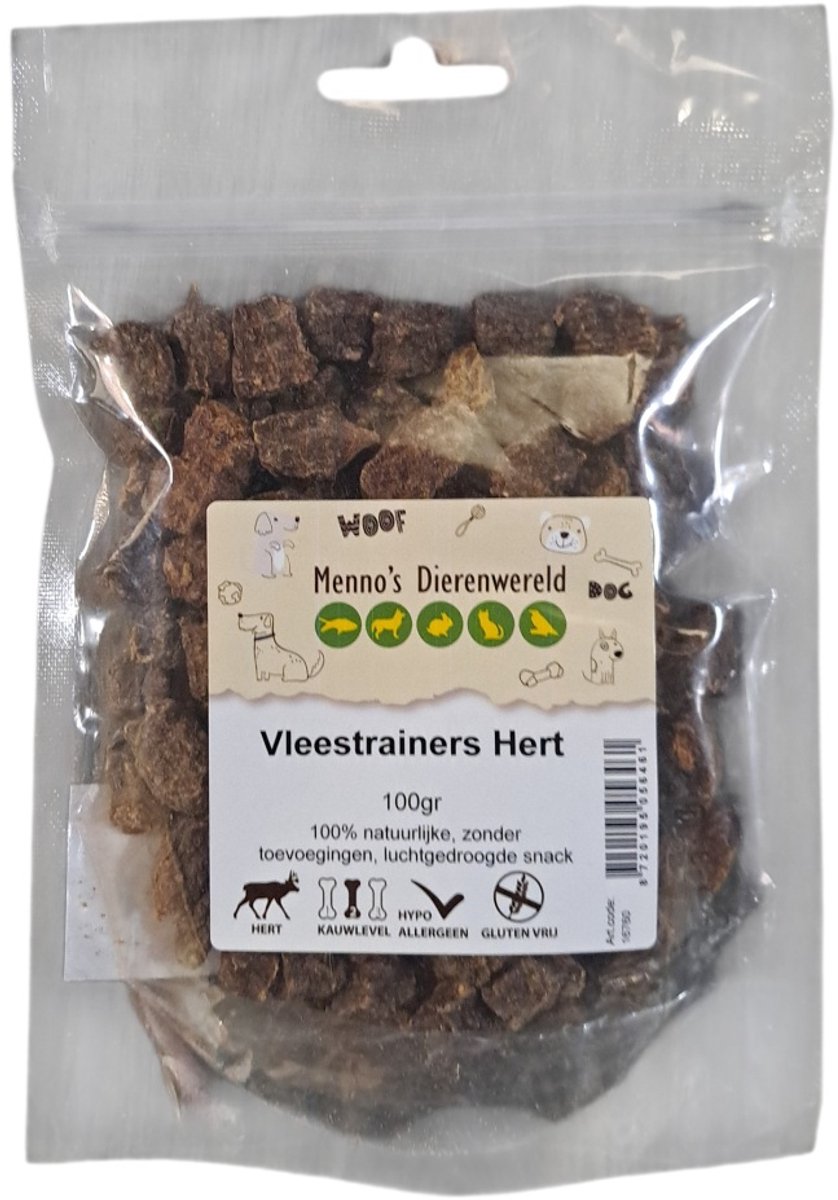 Vleestrainers Hert 100 gram