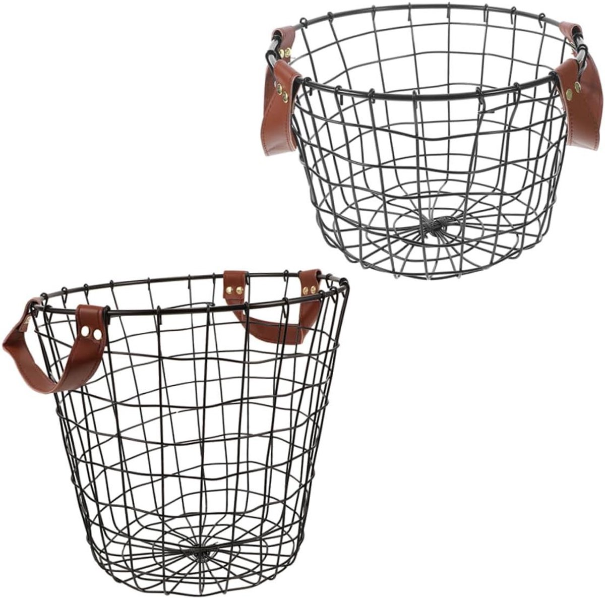 Opbergmand Brandhout - Houthakkersmand Boomstammand - Opslag Buiten - Stevige IJzeren Constructie - 26.5x26.5x18cm - Zwart