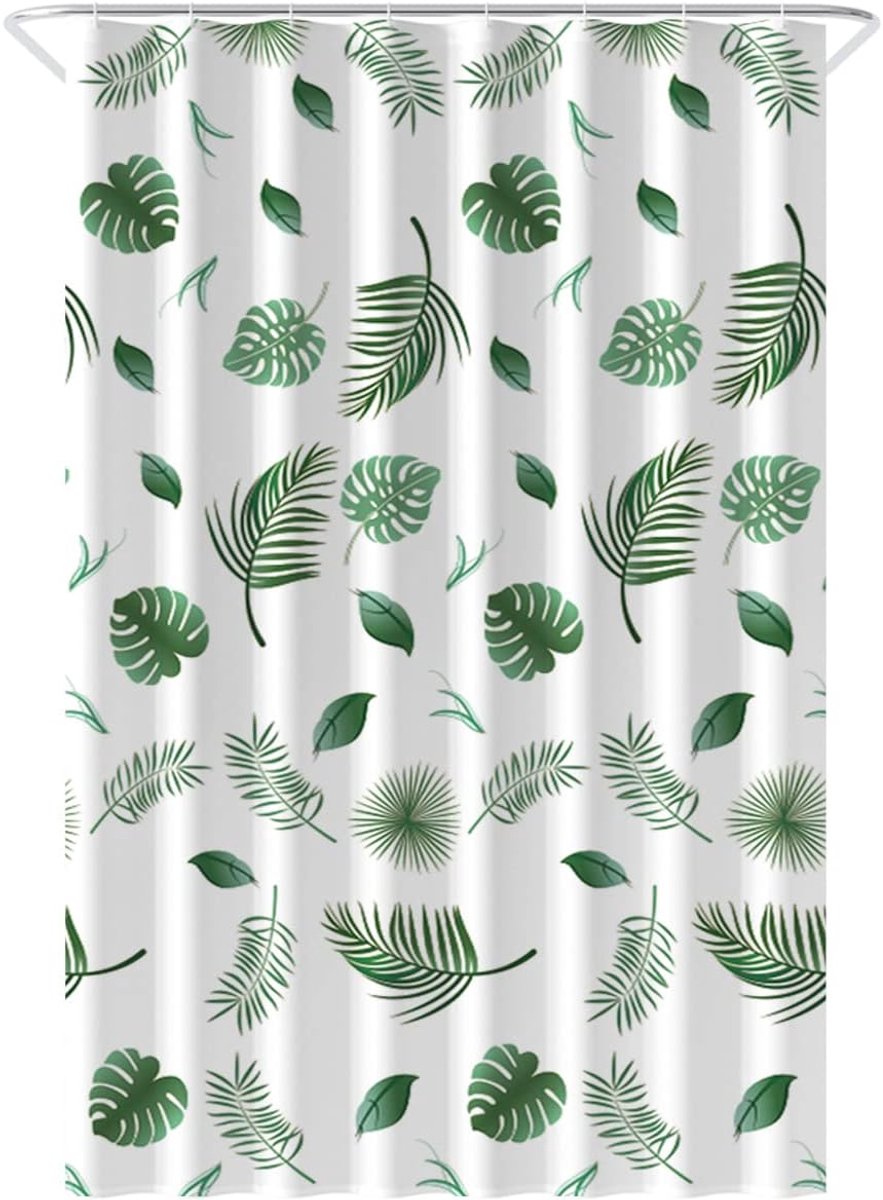 SnelShoppen - Douchegordijn - Bladeren - 120x200 cm - Ringen inbegrepen - Waterdicht - Polyester - Luxe hotelkwaliteit - Ideaal voor badkamer