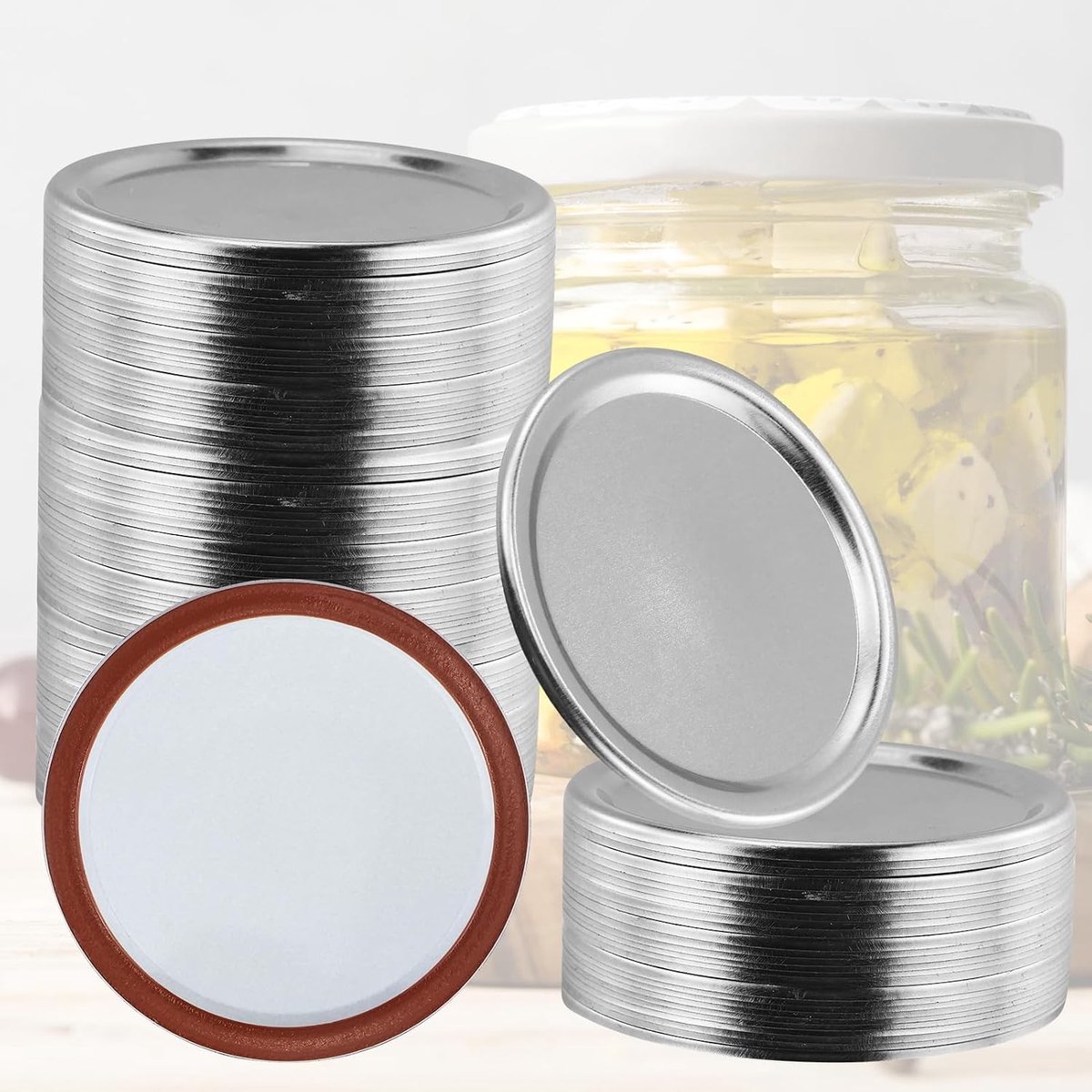 Deksels voor schroefglazen, 86 mm brede mond, conserven, deksel, blik, mason pot, dekselset voor inmaakpot, bal, glas, canning, deksel, opslag
