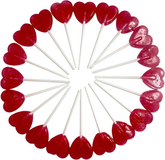 PLAY Voordeelpak Hart Decoratie - 20 hartjeslollies individueel verpakt, 140g - bruiloft bedankje & Valentijnsdag cadeau — afbeelding 2