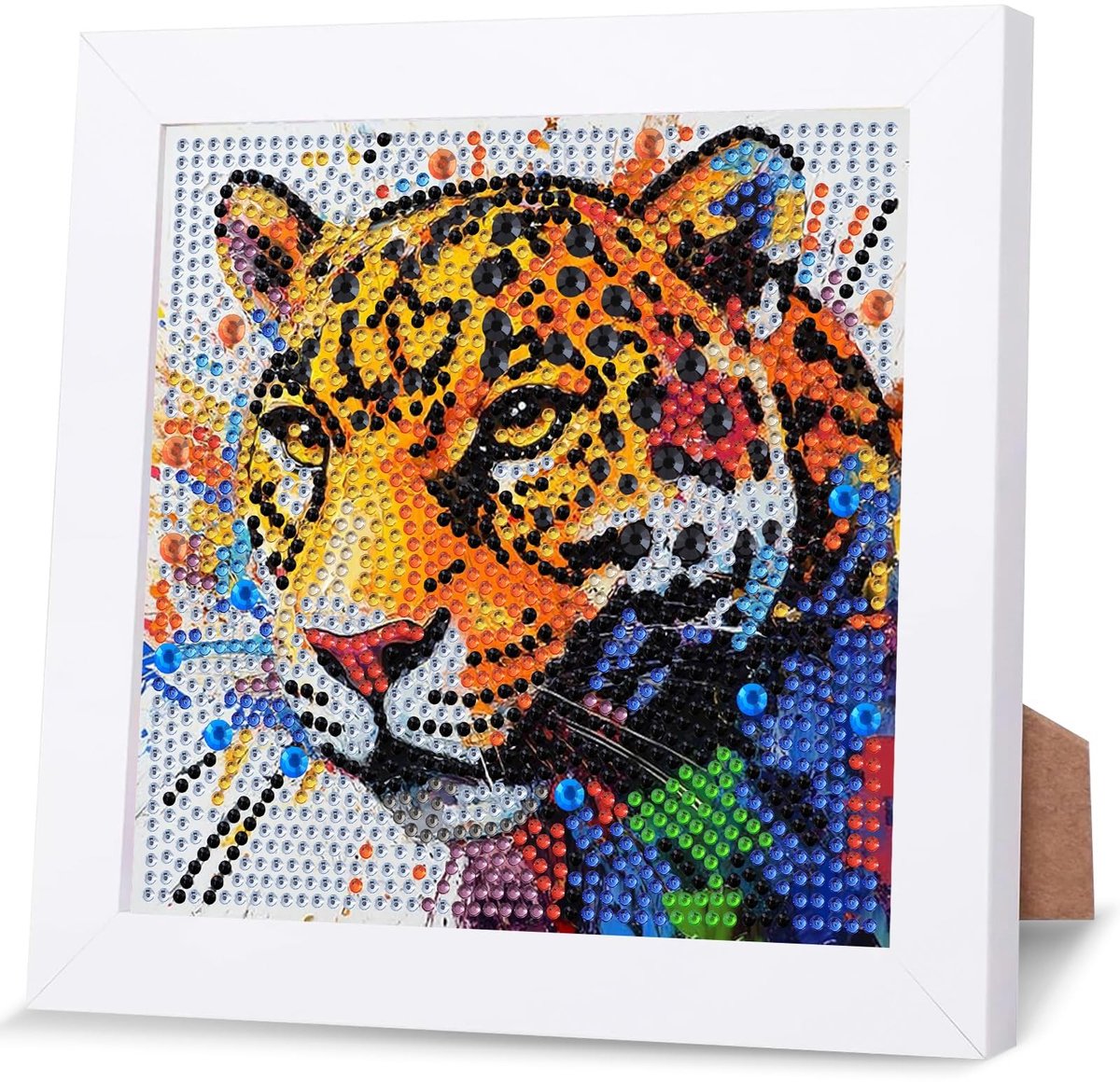 Omgoods - Kleurrijke Luipaard Diamant Kunst Kit - Doe-het-zelf Schilderij voor Kinderen