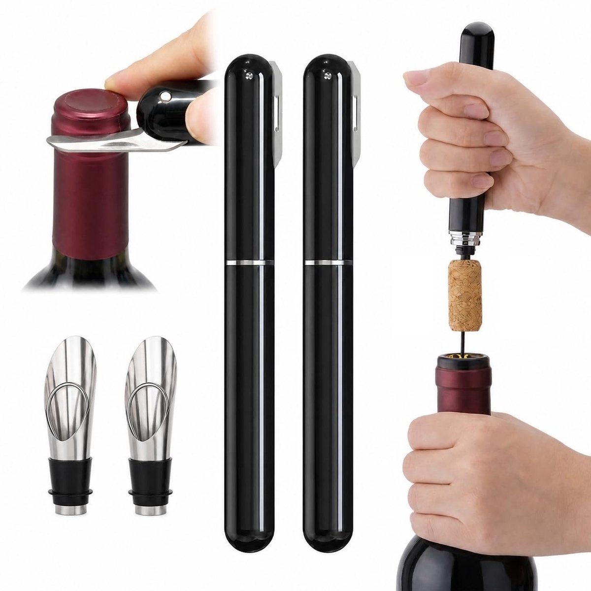 Omgoods - Professionele Corkscrew met Capsule Cutter - Elegante Flesopener voor Wijnliefhebbers