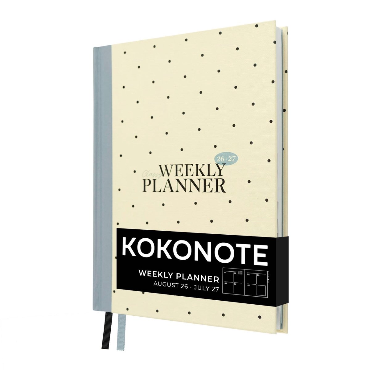 Omgoods - Kokonote A5 Academische Agenda 2026-2027 - Wekelijkse Overzicht met Cloud Dots