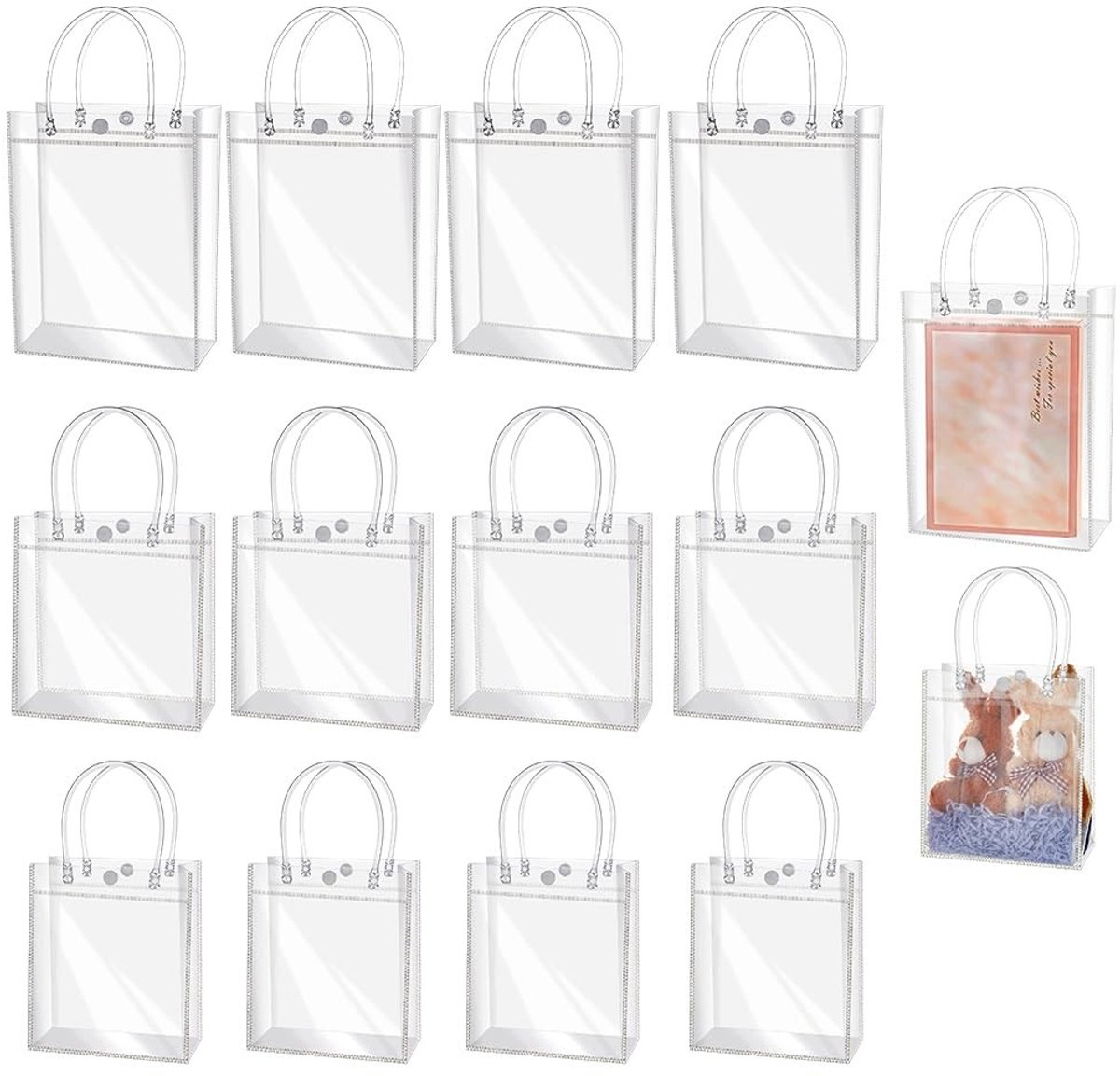 Omgoods - 120 Doorzichtige Geschenkzakjes met Handvat - 3 Maten voor Diverse Gelegenheden