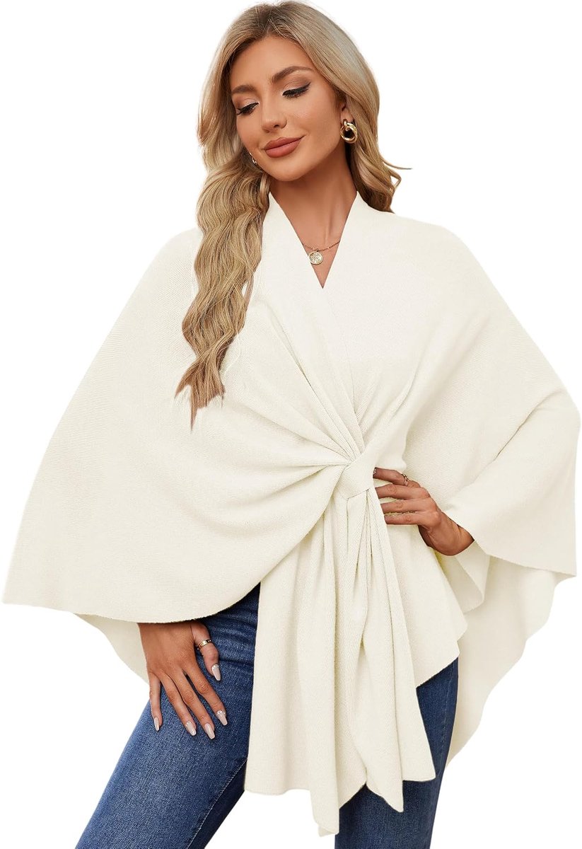 Elegante poncho, gebreide poncho's voor dames, capes aan de voorkant, veelzijdige sjaalwikkels met lipje