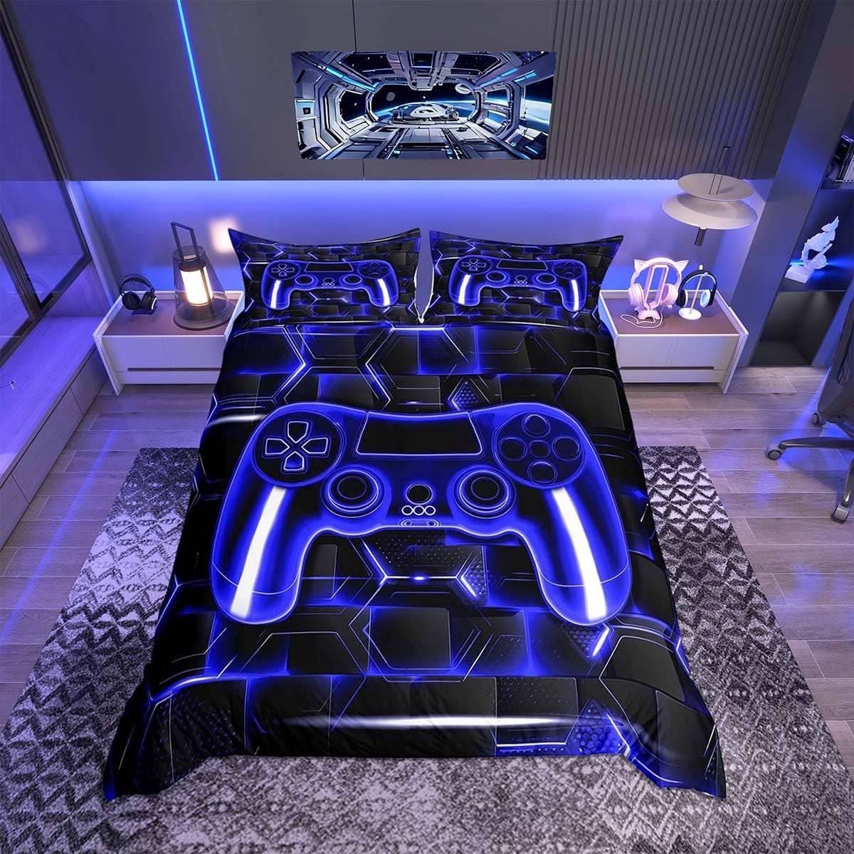 Omgoods - Gamer Dekbedovertrekset voor Kinderen met Geometrisch Ontwerp