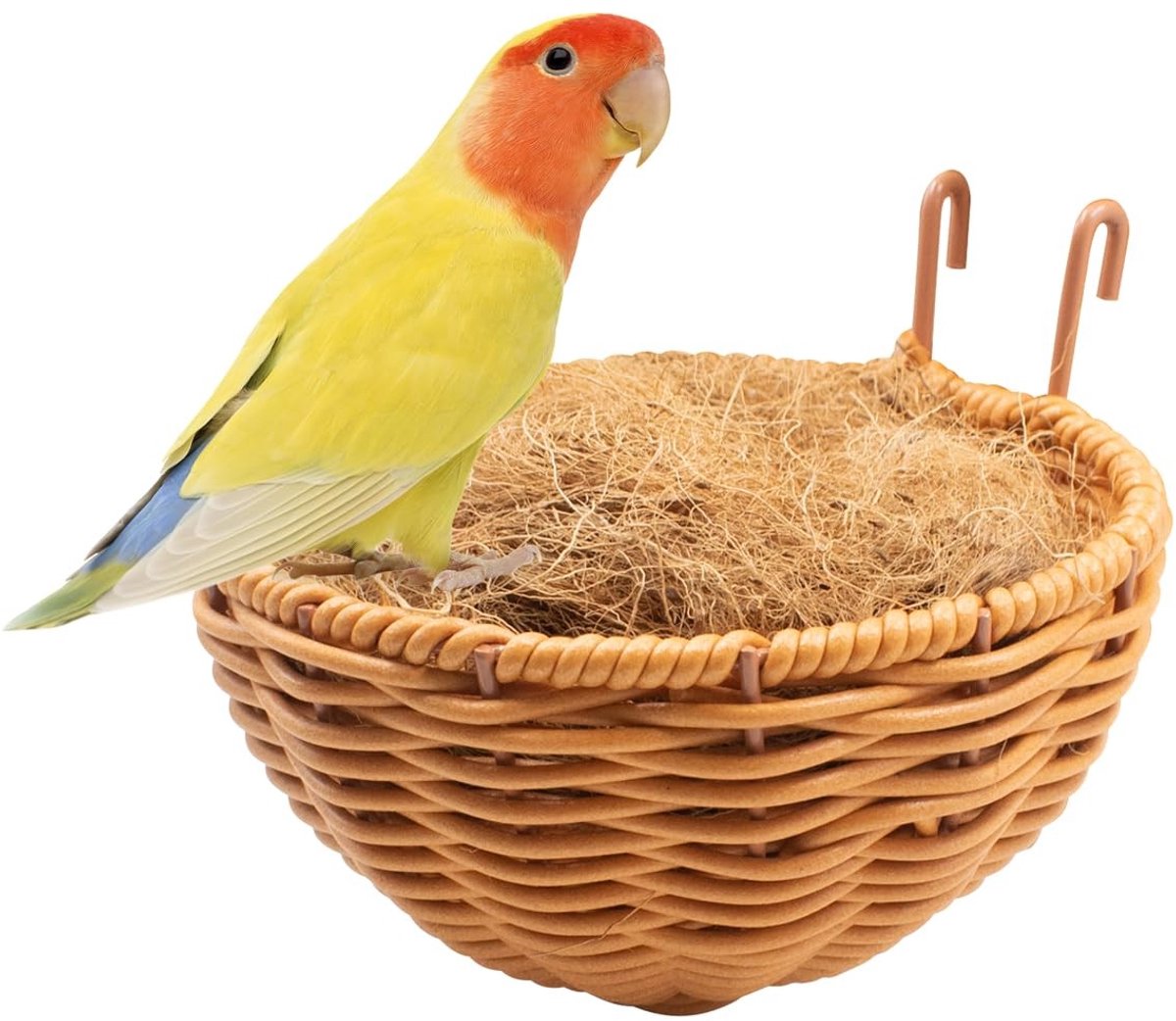 Omgoods - Hangend Nest voor Vogels van Imitatie Rotan met Kokosmat