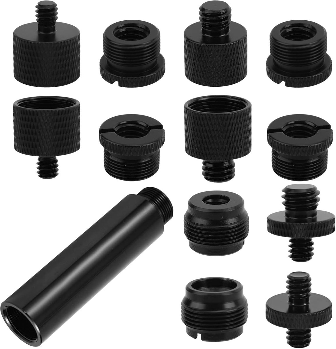 13st Adapterschroeven voor Microfoonstatieven met Verlengbuis, Aluminiumlegering 5/8" naar 3/8" & 1/4" Microfoondraadomvormers Compatibel met Blue/FIFINE/MAONO/HyperX/Audio-Technica