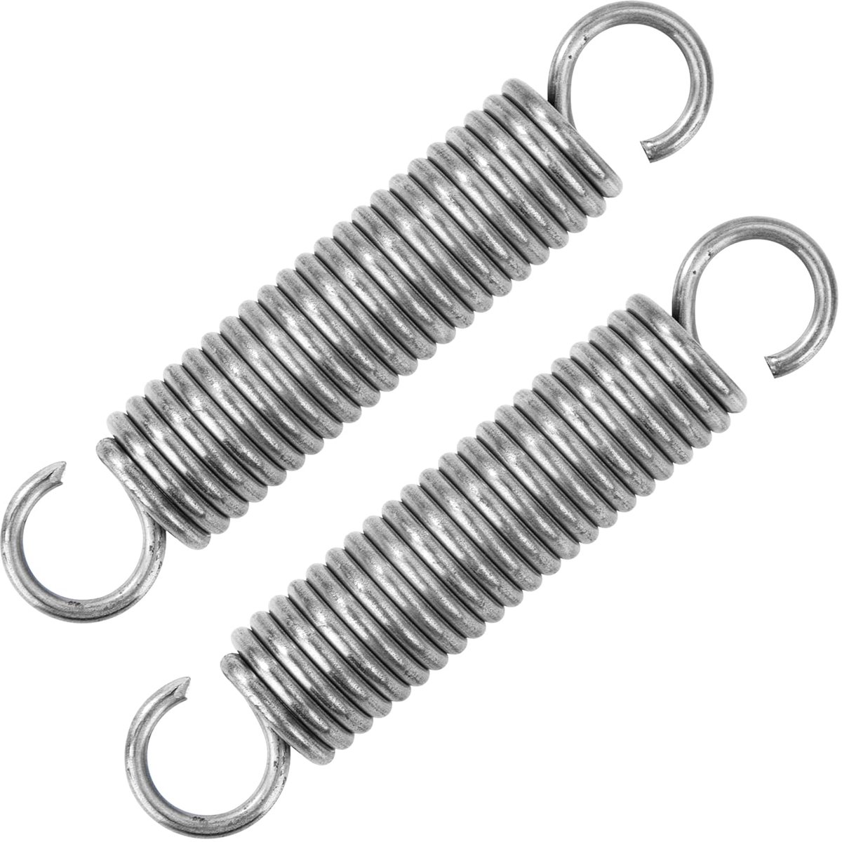 Verlengveren, 75 mm, trekveren met haken, roestvrijstalen veer, buitendiameter 15 mm, draaddiameter 2,2 mm, veerkracht 11,8 kg, 2 stuks