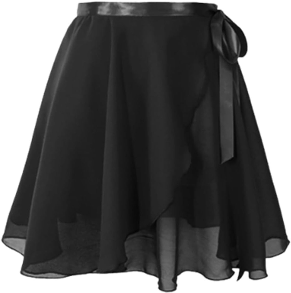 Balletrok voor dames, klassieke dansrok, chiffon, dansrok, balletrokken, portefeuillerok, voor kinderen en dames, met verstelbare taillebanden voor dans en gymnastiek