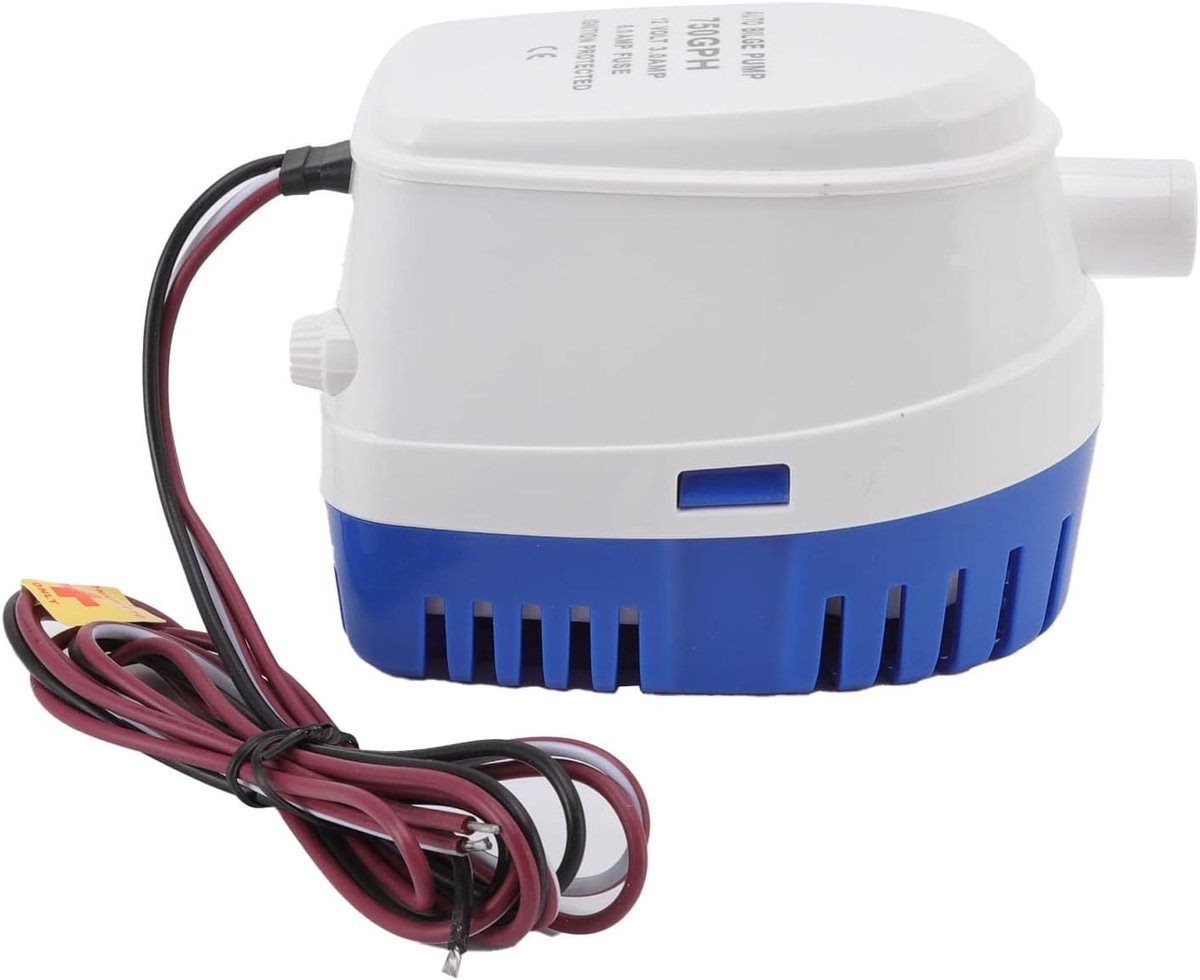 Dompelpomp Multifunctionele Lichtgewicht Duurzame Plastic Lenspomp met Vlotterschakelaar voor Boot (12V)