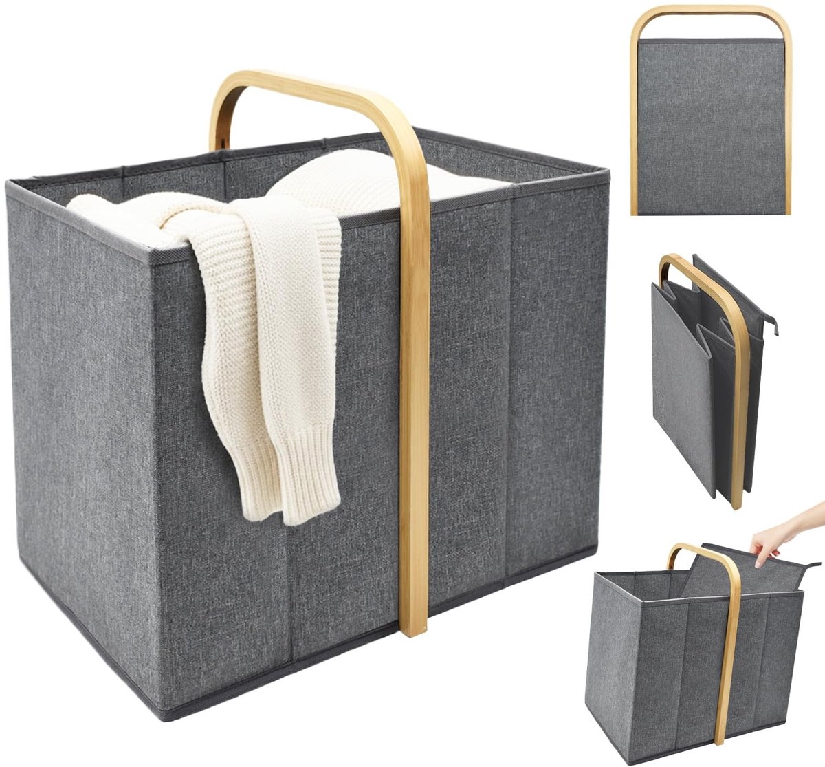 Omgoods - Vouwbare Wasmand met Handvatten en 42 Liters Capaciteit