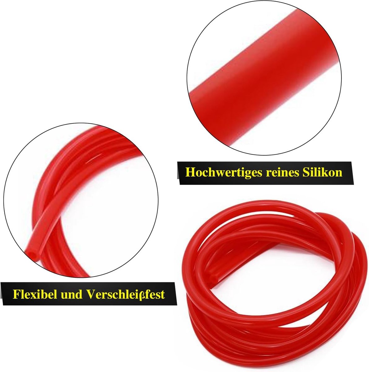 Siliconenslang voor hoge temperaturen - Rood, 3mm ID, 1,5 meter lengte - Onderdrukslang voor koelwater, koelmiddel, turbosystemen-koelmiddelslangen- Rubberen slangen