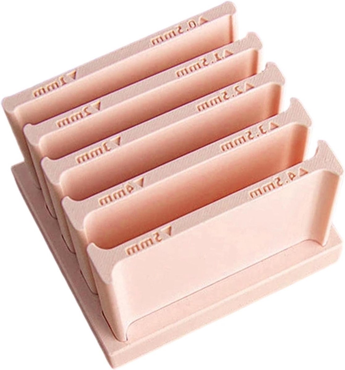 Klei Dikte Roller Tool - Precisiegids Leveling Roller - Ambachtelijk Modelleren - 5 Maat Gidsen - 9x8cm - Beige