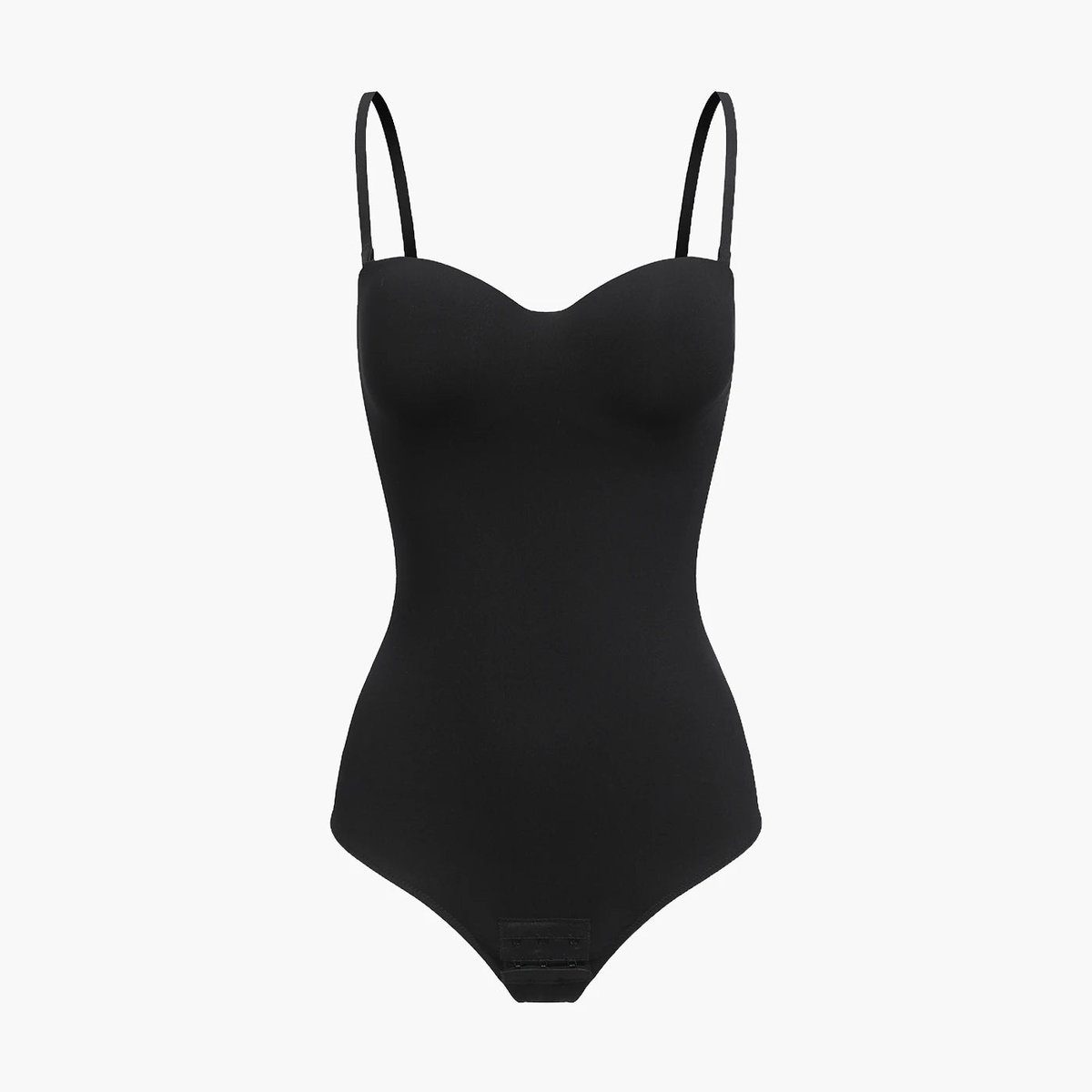 cfab - Push-up bodysuit met string - Zwart, S - Corrigerende Body - Naadlos - corrigerend ondergoed dames
