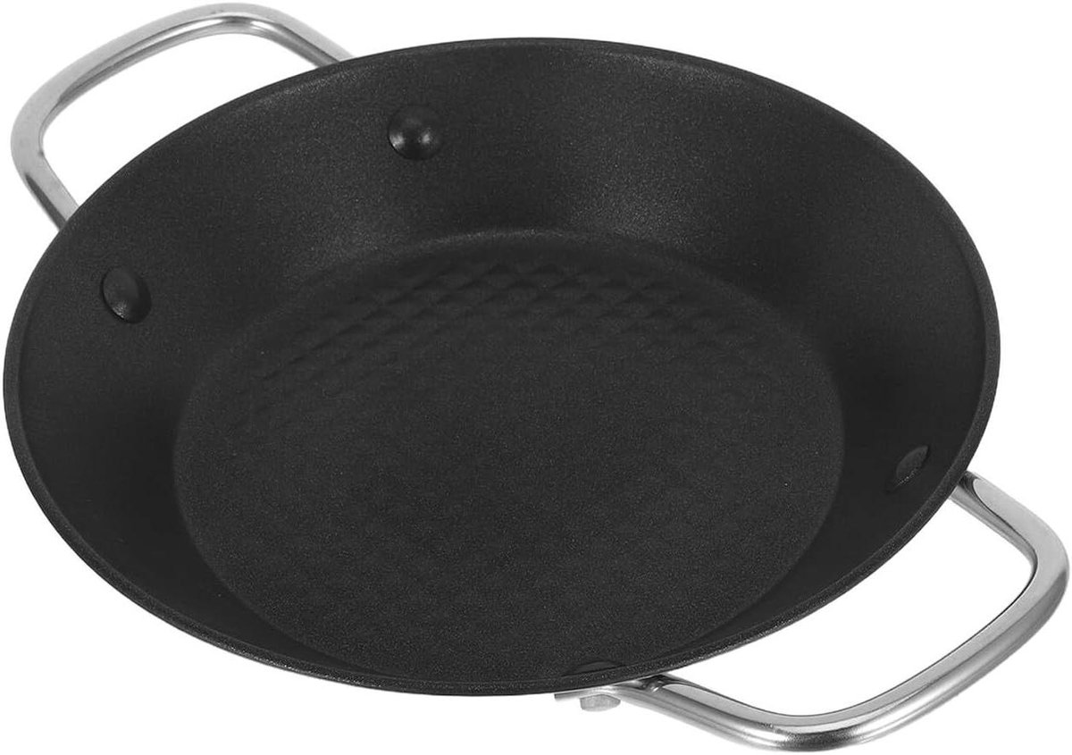 Koekenpan Grillplaat - Omeletpan Braadpan - Ontbijt Koken - Dubbele Handgrepen - 28 cm - Zilver