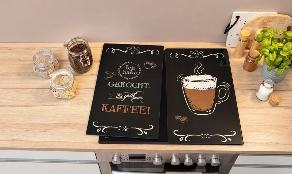 Set van 2 fornuisafdekplaten Coffeetime