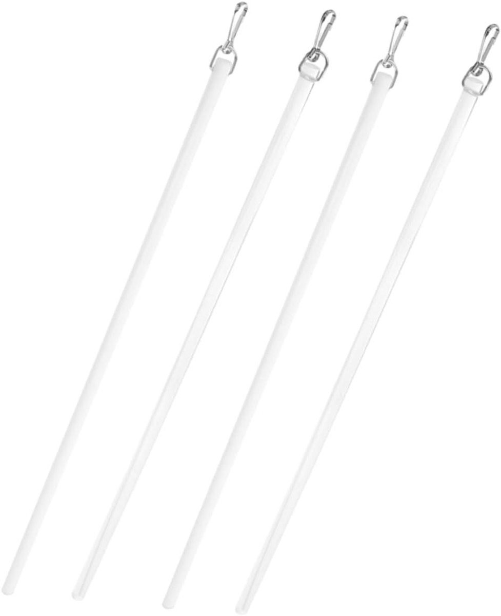 Gordijnstok Openers - Gordijn Trekkers - Gordijnen Bedienen - Lichtgewicht Ontwerp - 46 cm - Wit Transparant