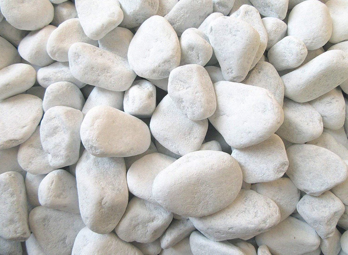 SnelShoppen - 1 kg decoratieve stenen - marmergravel wit - korrel 25-40 mm - natuurlijke decoratie voor tuin, graf en interieur