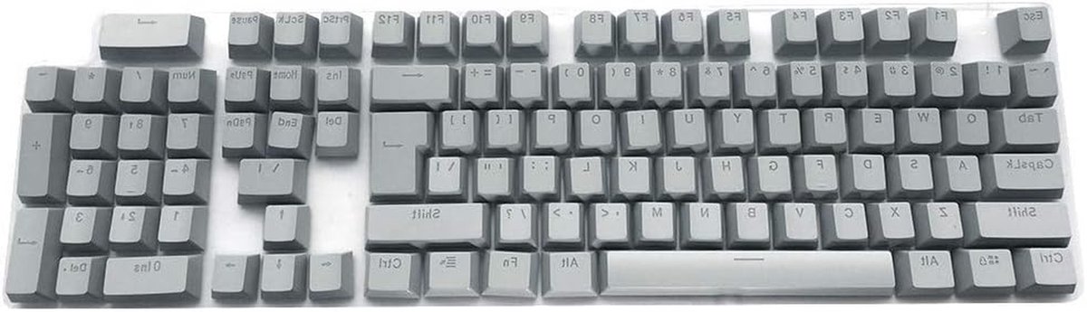 Toetsenbord Keycaps Set - Backlit Keycaps - Mechanisch Toetsenbord - Dubbel Geschoten - 104 stuks - Grijs