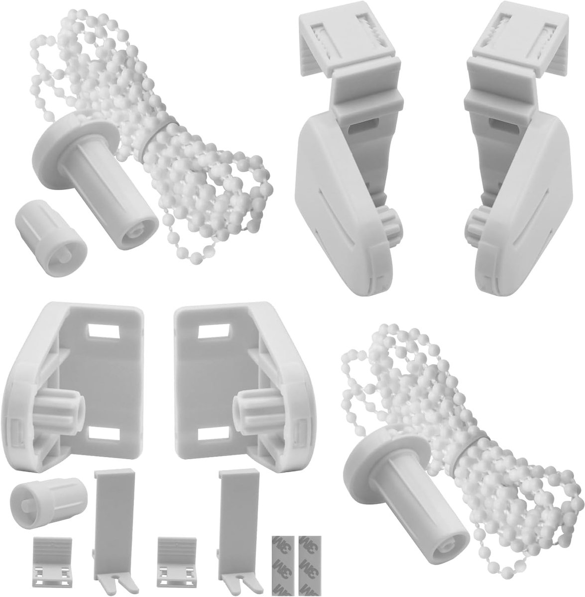 SnelShoppen - Set van 2 Klemmfix Rolgordijn, Vervangonderdelen, 17 mm Rolgordijn, Houder, Klembevestiging, Raamhouder zonder Boren voor Dubbel Rolgord