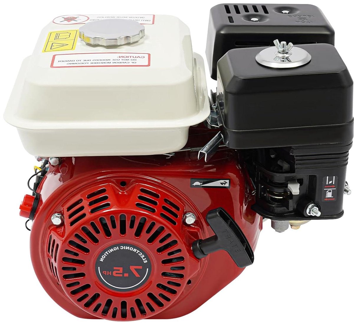 Benzinemotor 4-takt - Industriële motor Aggregaat motor - Bouwmachines Aandrijven - Luchtgekoeld OHV Ontwerp - 75 pk 3000 W - Rood