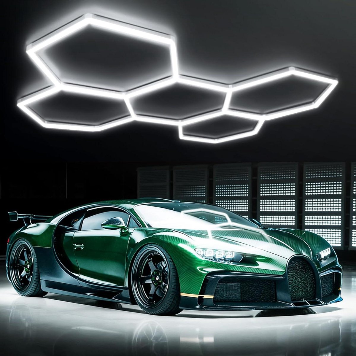 Zeshoekige LED Lamp - Garagelamp Hexagon - Werkplaats Verlichten - Schaduwvrije Verlichting - 192 W - Wit