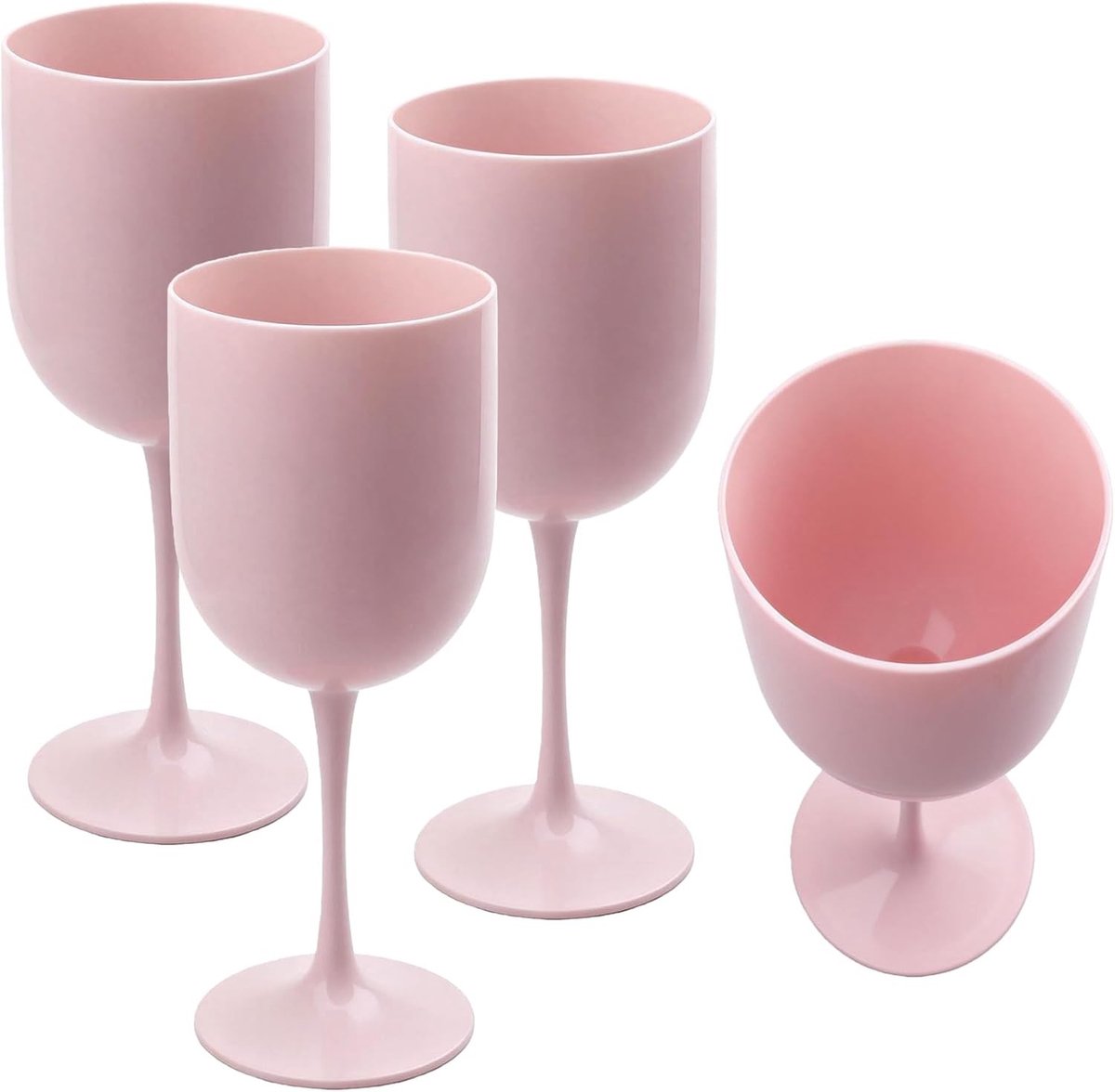 Herbruikbare Wijnglazen - Kunststof Kelken - Buiten Borrelen - Onbreekbaar Ontwerp - 480 ml - Roze