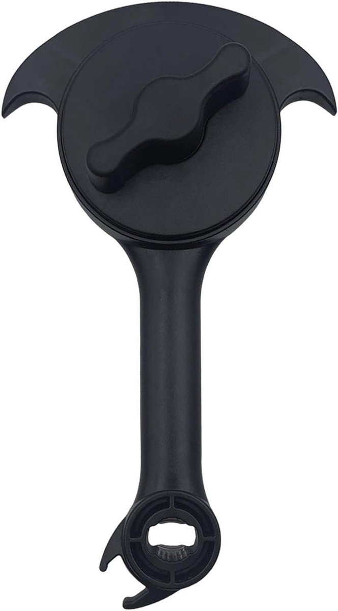 Pottenopener - Flesopener Blikopener - Keuken Hulp - Verstelbaar Mechanisme - 14.5x13cm - Zwart