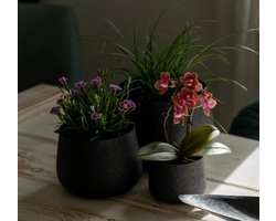Bloempotten Set - Binnenpotten Metaal - Planten Presenteren - Tijdloos Zwart Design - 10-20 cm - Zwart