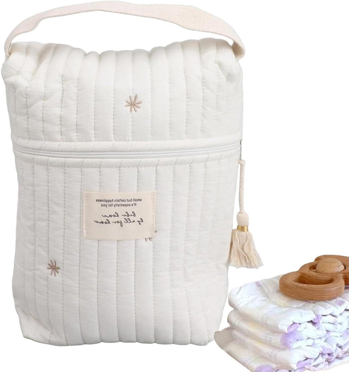 Fopspeen Houdertas - Luiertas Opbergzak - Baby Benodigdheden Organiseren - Gewatteerd Met Rits - 36x28x8 cm - Niet gespecificeerd
