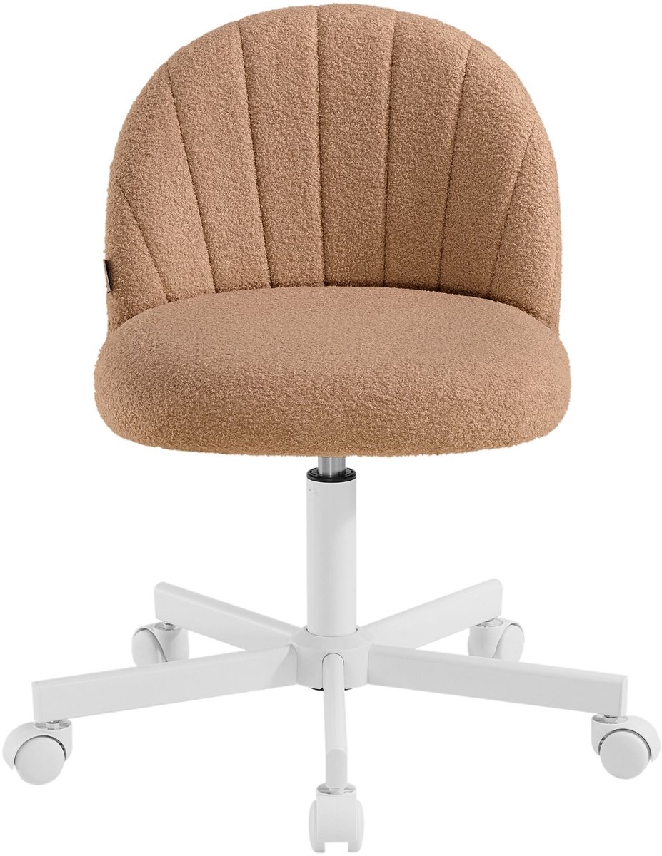 Make-upstoel - Bureaustoel - Teddyfleece oppervlak - Karamelbruin