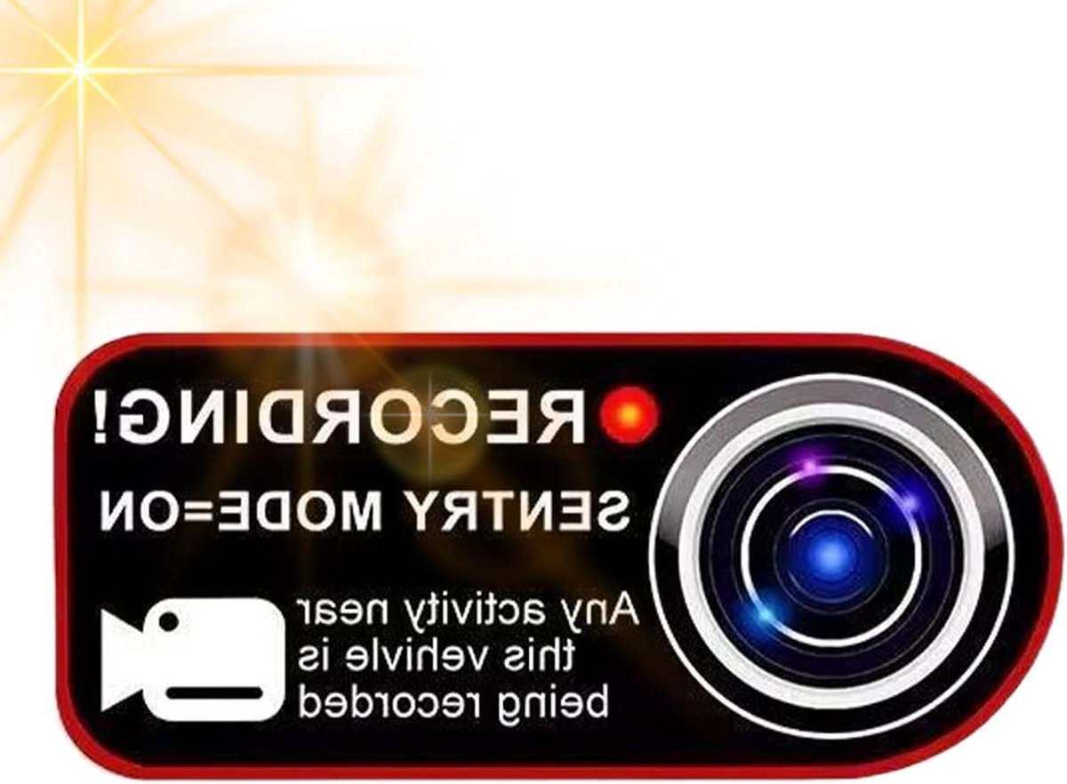 Camera Opname Sticker - Beveiligingssticker Waarschuwing - Voertuig Beveiligen - Opvallend Contrast Design - Niet Gespecificeerd - Zwart Wit
