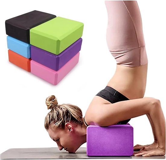 Yogablokken Schuim - Fitness Baksteen - Oefening Ondersteuning - Lichtgewicht Draagbaar - 23x15x7.5 cm - Paars — afbeelding 5