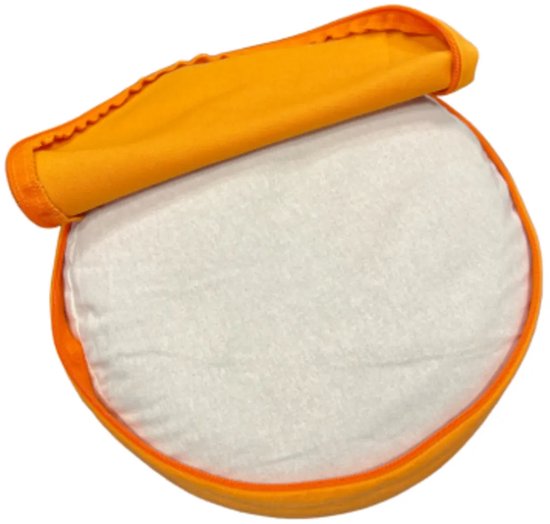 YogaStyles meditatiekussen - rond design oranje - met bolletjes van YogaStyles — afbeelding 2