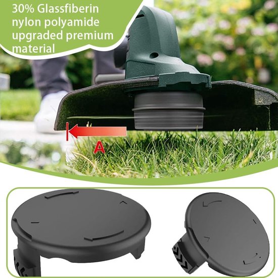 Spoeldoppen, F016F04557 Set van 2 spoeldeksels, Spoeldop Trimmer, Strimmer voor Bosch Art 23 SL 26 SL spoeldeksel — afbeelding 3