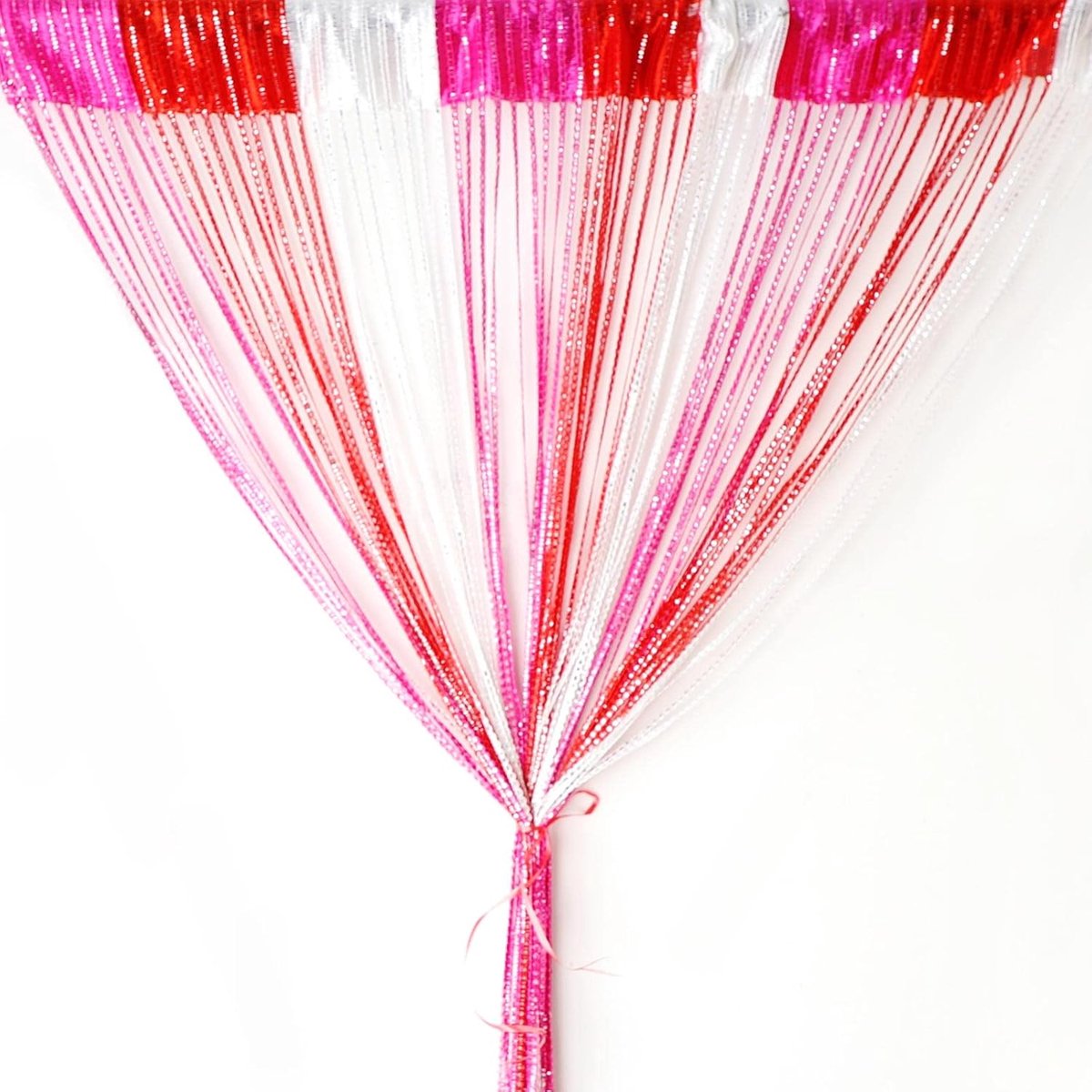 Draadgordijn, draadgordijn, glitter, wit, 100 x 200 cm, wandgordijn, etalagedecoratie, decoratief gordijn, ruimteverdeler, vliegenbescherming voor bruiloft, café, restaurant (rood, roze-rood,
