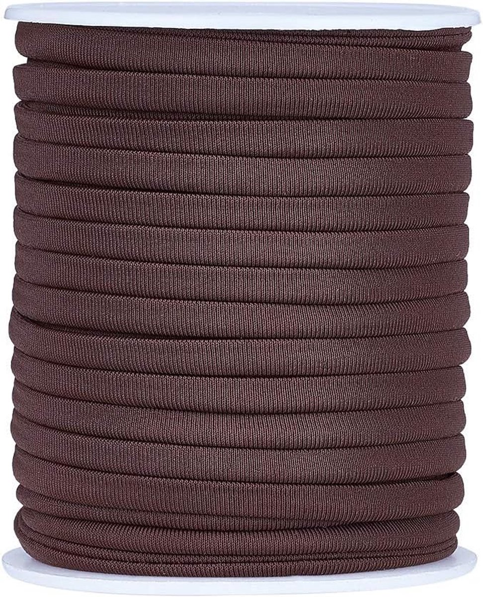 Elastische Koord Kralen String 5mm Gevlochten Elastische Spandex Band Voor Hoofdband Oorlus Maken Naaien, Kokosbruin