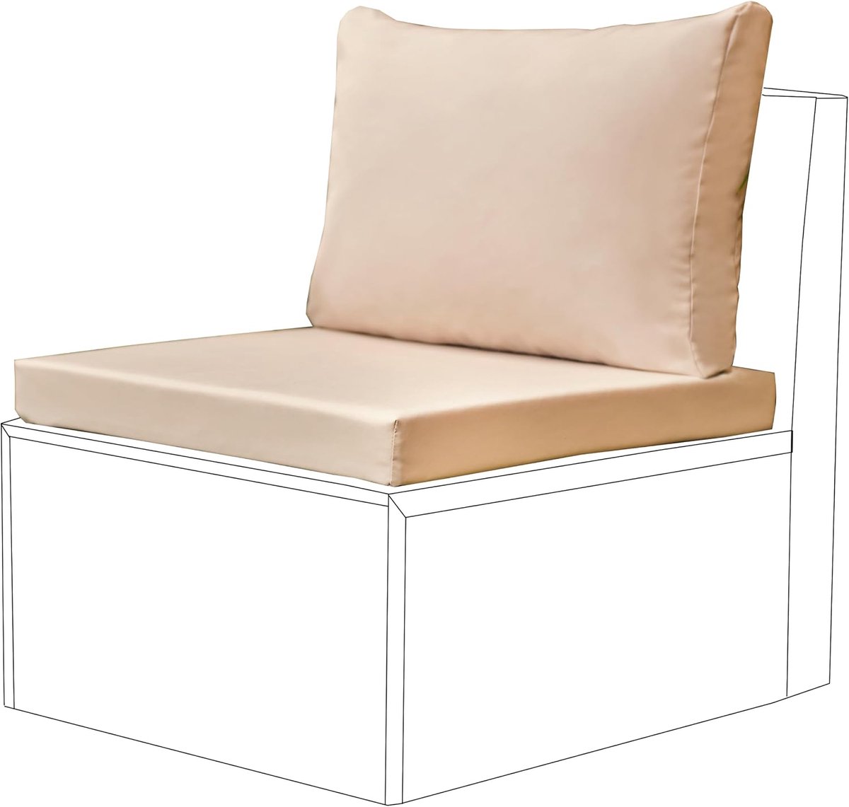 Outdoor Zitkussen Pad voor Rattan Meubels | Waterbestendige Patio Padding | Lichtgewicht Tuinmeubel Kussens | Duurzaam Makkelijk Schoon te Maken Rugkussens (65x65x7cm (Seat Pad), Steen)