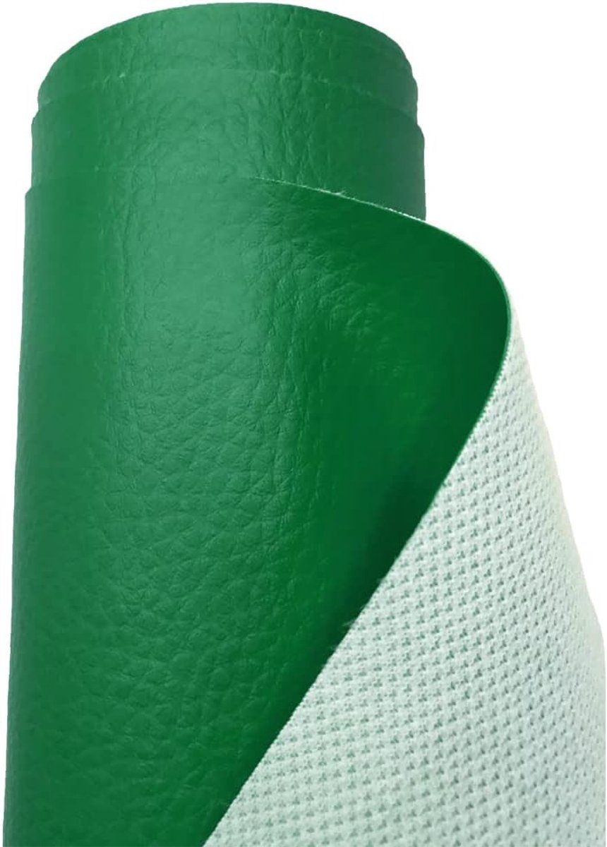 Stof, nepleer, vinyl, waterdicht, materiaal, voor kleding maken, bekleding, tafelkleed, tassen, korte broeken, rokjes, flesgroen, 5 meter, 500 x 140 cm