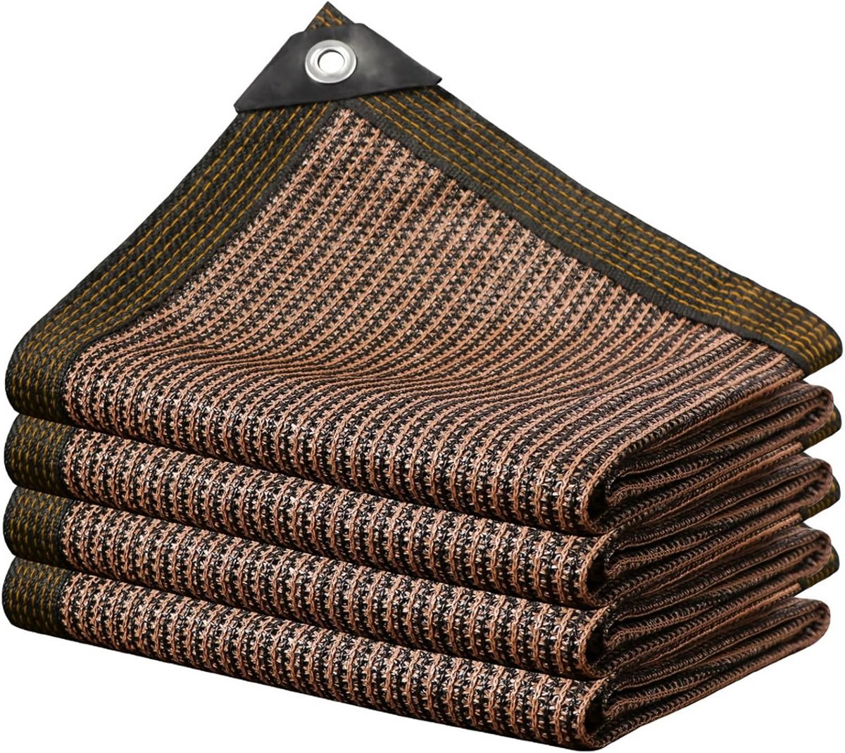 Schaduwnet 1 x 2 m, klein zonnezeil met ogen, luchtdoorlatend schaduwnet, windnet, waterdoorlatend, bruin, tuin, schaduwnet