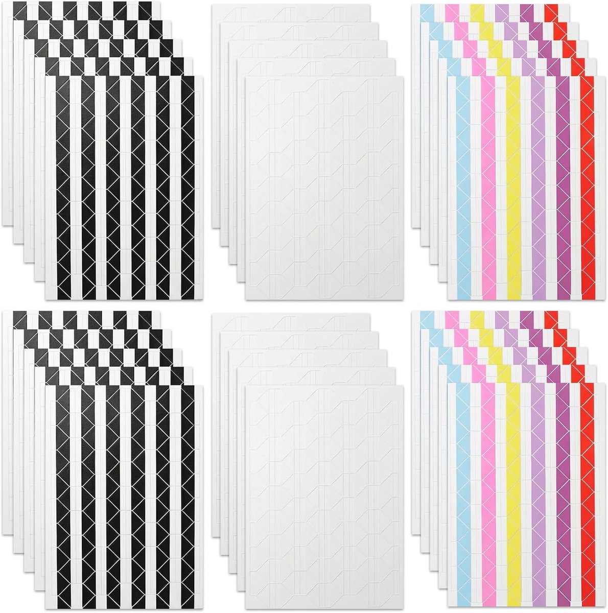 3060 stuks fotohoeken, zelfklevend, plakhoeken voor foto's, 30 vellen, fotohoeken, zelfklevend, in 3 kleuren, fotohoeken om op te plakken, fotohoek voor fotoalbum, scrapbooking (1,5 x 1,2 cm)