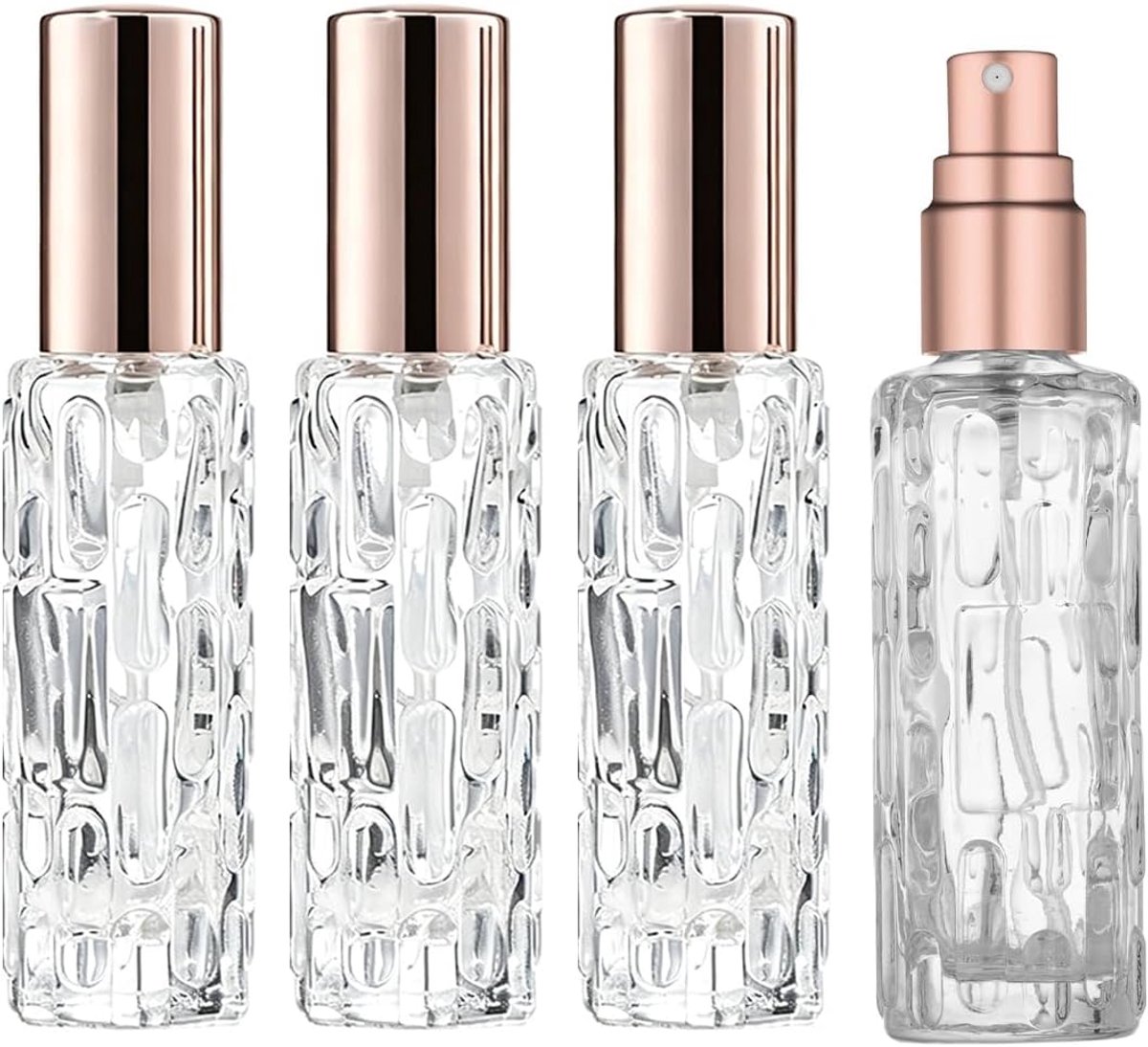 4 stuks parfumverstuiver, 10 ml, navulbare reisverstuiver voor onderweg, lekvrije spray voor handtas, compacte geuren voor wandelen en pendelen