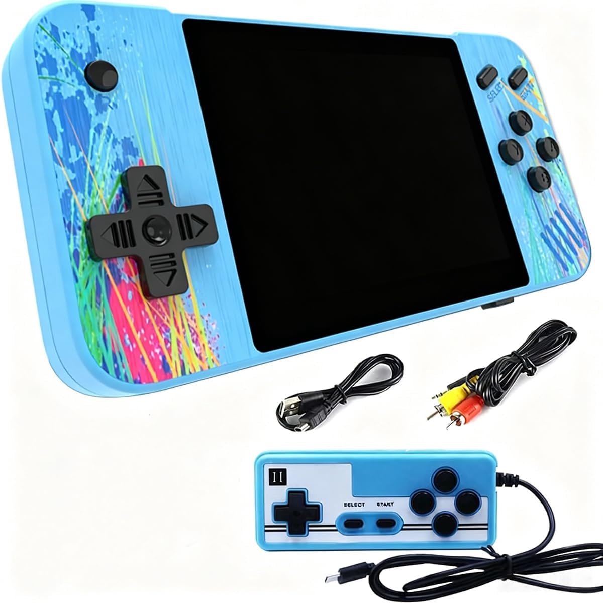 Mini Game console, ondersteunt 2 spelers en verbindt zich met de tv, voorgeladen met 800 klassieke games, 3,5 inch lcd-scherm, mini-speelkamer, cadeau voor jongens en meisjes