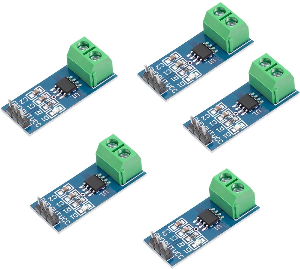 5 stuks ACS712 Stroomsensor, meetbereik Range Modulair Stroomsensor compatibel met Arduino Bascom (20A)