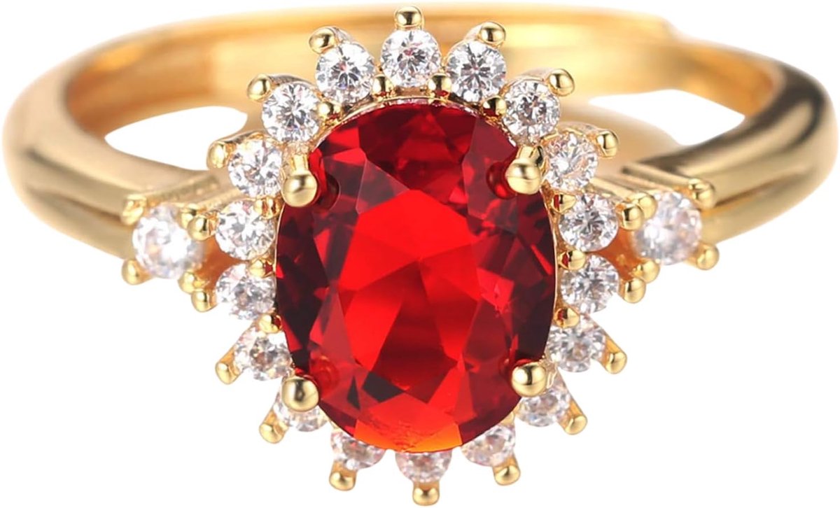Gouden Diamanten Ring voor Dames Heren Iced Out, 18k Echt Verguld