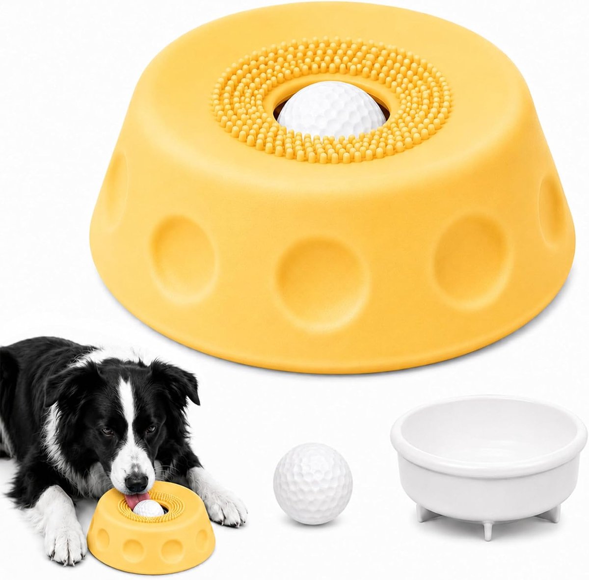 Lekbal voor honden, anti-slikbak voor honden met zuignap
